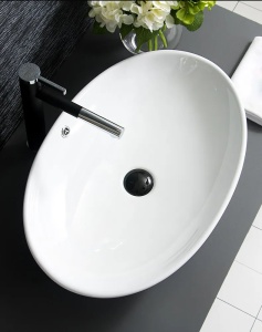 Lavoar De Blat REA OLGA, Dimensiuni 63 x 41.5 x 15 Cm, Montaj Pe Blat, Forma Ovala, Ceramica Sanitara, Alb - Img 5
