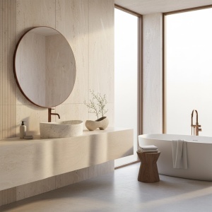 Lavoar oval pentru blat, imitatie piatra, Rea Dream - Img 2