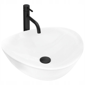 Lavoar pe blat Basaro Wiktoria ceramic alb