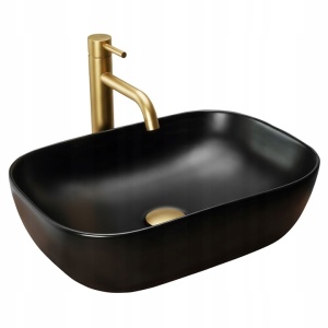 Lavoar pe blat ceramic Basaro Hestia ceramic negru