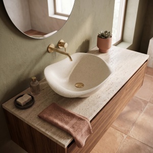 Lavoar pe blat din ceramica Rea HM-35B Handmade Art cu finisaj mat - Img 6