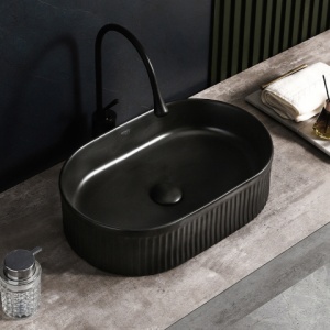 Lavoar pe blat, Elix, Material Ceramica, Negru Mat, Dimensiune 49x31x13 cm - Img 3