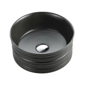 Lavoar pe blat Fluminia My Black Circle negru mat 41 cm - Img 1