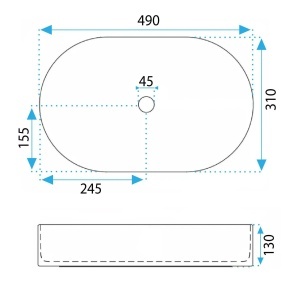 Lavoar pe blat oval cu finisaj mat Rea Vanda Olive Matt - Img 8