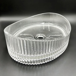 Lavoar pe blat oval din sticla Rea Harper transparent - Img 4
