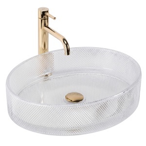 Lavoar pe blat Rea Mirella transparent din sticla - Img 2