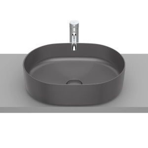 Lavoar pe blat Roca Inspira Round oval antracit mat 50 x 37 cm
