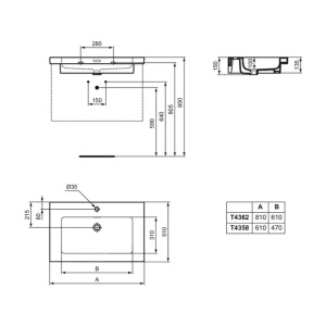 Lavoar pe mobilier Ideal Standard Atelier Extra alb mat 61 cm - Img 12