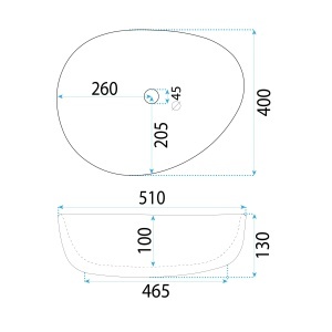 Lavoar pentru blat oval asimetric cu finisaj lucios VANILA alb - Img 5