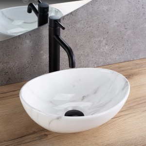 Lavoar pentru blat Rea Sofia, Cloudy Mini, Design Modern, Imitatie de Piatra - Img 3