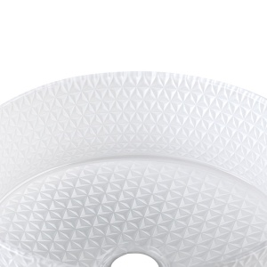 Lavoar rotund din sticla alb-transparenta si texturata cu montaj pe blat Brillant 40 x 12 cm - Img 11