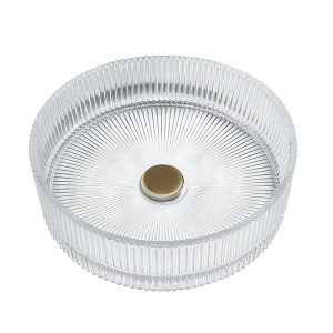 Lavoar rotund din sticla transparenta si frezata cu montaj pe blat Brillant 40 x 12 cm - Img 13