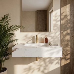Lavoar suspendat REA Aresa Cold Jade 80 - Img 6