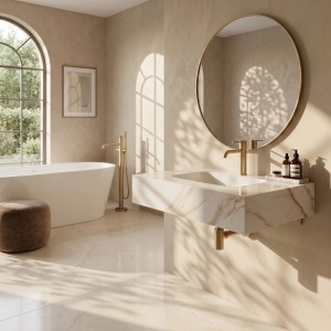 Lavoar suspendat REA Aresa Grey Gold 70 - Img 6