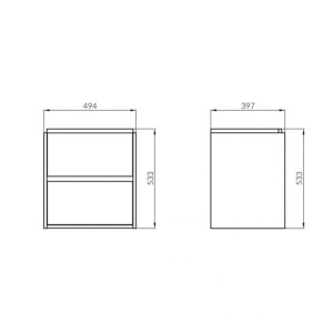 Mobilier baie suspendat Cersanit Crea gri mat 50 cm cu 2 sertare - Img 6