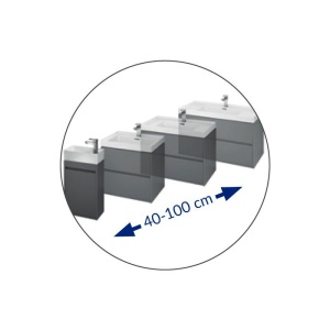 Mobilier baie suspendat Cersanit Crea gri mat 80 cm cu 2 sertare - Img 2