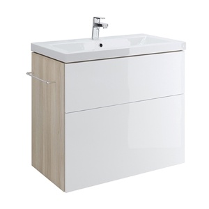 Mobilier suspendat pentru lavoar Cersanit Smart alb 80 cm 2 sertare