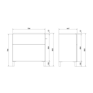 Mobilier suspendat pentru lavoar Cersanit Smart alb 80 cm 2 sertare - Img 5