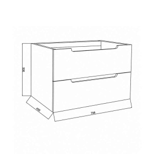 Mobilier suspendat pentru lavoar Fluminia Malta almond 80 cm - Img 3