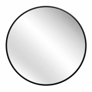 Oglinda de baie rotunda cu rama neagra din aluminiu Ceres 80 cm - Img 2