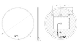 Oglinda LED 80cm, Sistem Dezaburire, Lumina reglabila, Afisaj Ora si Temperatura - Img 2