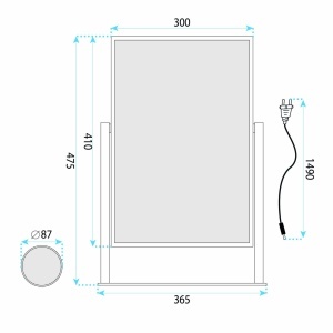 Oglindă LED Lumi Black 30x40cm cu 3 moduri de iluminare - Img 2