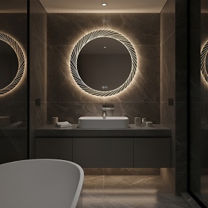 Oglinda LED rotunda cu 3 tipuri de lumina si dezaburire Aurora 60 cm - Img 13