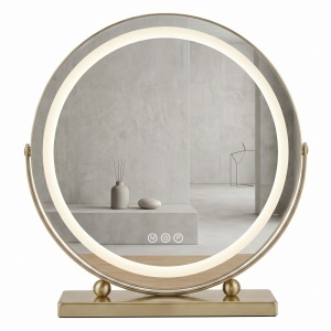 Oglindă LED rotunda pentru make-up L.Gold 50 cm