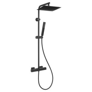 Pachet cabina de dus Mediterraneo Hector, Negru 90x90 cm si coloana de dus Invena Svart Negru - Img 5