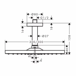 Palarie cu brat de dus Hansgrohe Raindance E 300 Air bronz periat - Img 3
