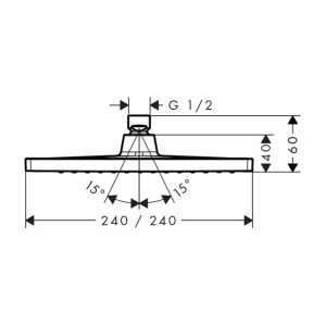 Palarie de dus Hansgrohe Crometta E 240 1 jet negru mat - Img 2