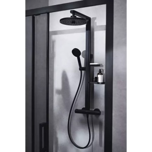 Palarie de dus rotunda din aluminiu Ideal Standard Alu+ negru mat 2 functii - Img 2