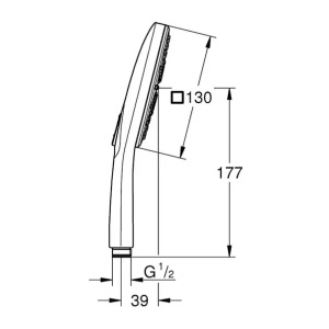 Para de dus Grohe Rainshower SmartActive 130 Cube 3 functii antracit lucios Hard Graphite - Img 7