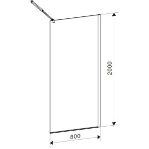 Perete de dus din sticla securizata 8mm cu rame negre SH05B 80 x 2000 cm - Img 15