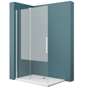 Perete de dus walk in glisant Veldman Lea crom 90 x 195 cm sticla 8 mm