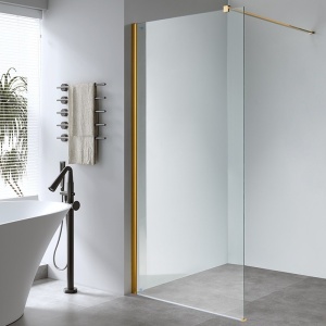 Perete de dus Walk-in SH07G, Dimensiune 130cm, Sticla securizata 8mm, Culoare Auriu - Img 21