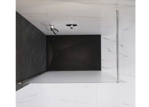 Perete de dus walk in Veldman FB11 crom 120 x 195 cm sticla mata 8 mm - Img 5