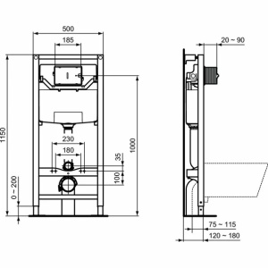 Rezervor incastrat Ideal Standard Prosys 120P - Img 2