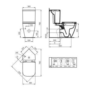 Rezervor pe vas WC Ideal Standard I.life S alimentare inferioara alb lucios - Img 9
