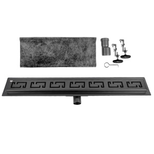 Rigola de duș liniară cu sifon fix și randament ridicat Omega DL01 70 cm – Negru - Img 10