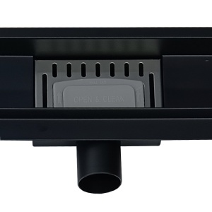 Rigola de duș liniară cu sifon fix și randament ridicat Wave DL01 80 cm – Negru - Img 19