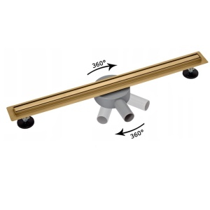 Rigola de duș liniară cu sifon rotativ 360 și randament ridicat Slim DL03 50 cm – auriu - Img 11