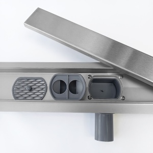 Rigola de dus liniara DL02 inox 50 cm cu gratar 2 in 1 si sifon rotativ 360 - Img 17