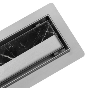 Rigola de dus liniara DL05 inox 100 cm cu gratar reversibil 2 in 1 si sifon rotativ 360