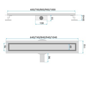 Rigola de dus liniara Rea Neox Pro Titan 80 cm, otel inoxidabil AISI 304 - Img 10