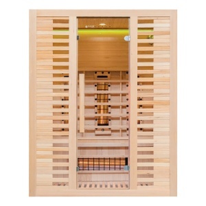 Saună cu infraroșu cu piatră de sare + turmaline MO-C3ST 150 x 110 x x190 cm pentru 2-3 persoane - Img 3