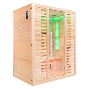 Sauna cu infrarosu si piatra sarata pentru 3 persoane C3S 150 x 110 x 190 cm - Img 4