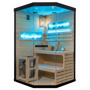Sauna finlandeza cu temperatura inalta si argaz Harvia 3.5kW, 120 x 120 cm pentru doua persoane