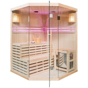 Sauna finlandeza la temperaturi inalte cu soba 6kW pentru 4-5 persoane Oslo 150 x 150 cm - Img 3