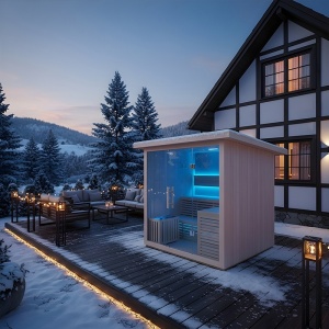 Sauna finlandeza pentru gradina cu soba Asker pentru 4-6 persoane, 180 x 180 cm - Img 4